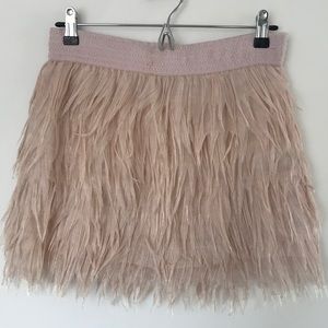 Faux Feather Mini Skirt